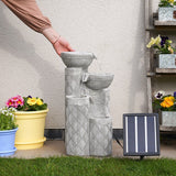 Solar & Plug-in White Seashell Pattern Cascading Bowls Water Feature