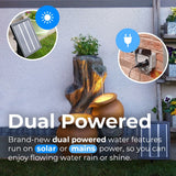 Plug-in & Solar Water Feature Rustic Tree Trunk with Planter 54cm