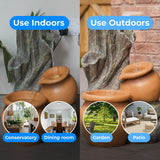 Plug-in & Solar Water Feature Rustic Tree Trunk with Planter 54cm