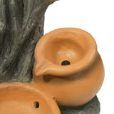 Plug-in & Solar Water Feature Rustic Tree Trunk with Planter 54cm