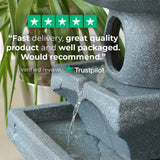 Solar & Plug-in Grey Pagoda Water Feature