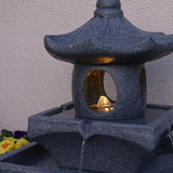 Solar & Plug-in Grey Pagoda Water Feature