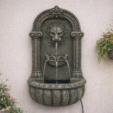 Plug-in & Solar Water Feature Lion 55cm