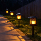 3-in-1 Solar Garden Lantern with Flickering LED Candle & Ground Stake