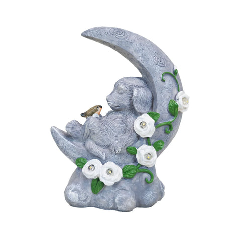 Dog Memorial Stone Effect Solar Light Half Moon