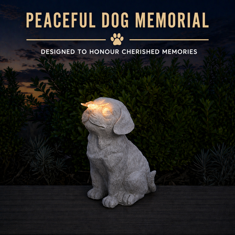 Pet Memorial Solar Light Dog with Butterfly