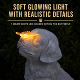 Pet Memorial Solar Light Dog with Butterfly