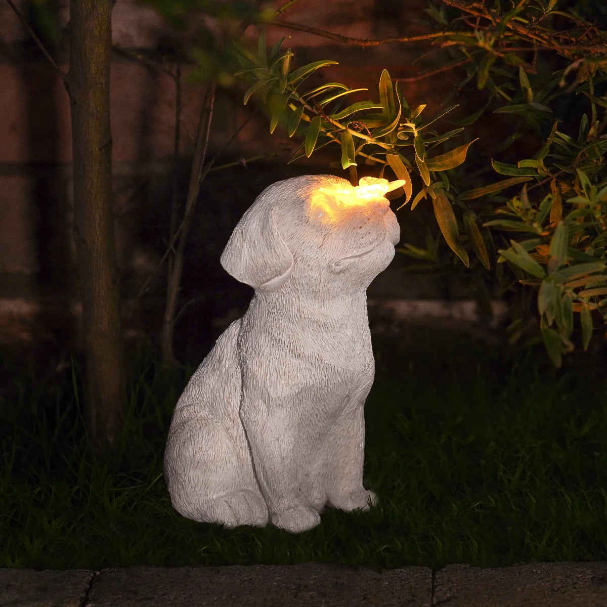 Pet Memorial Solar Light Dog with Butterfly