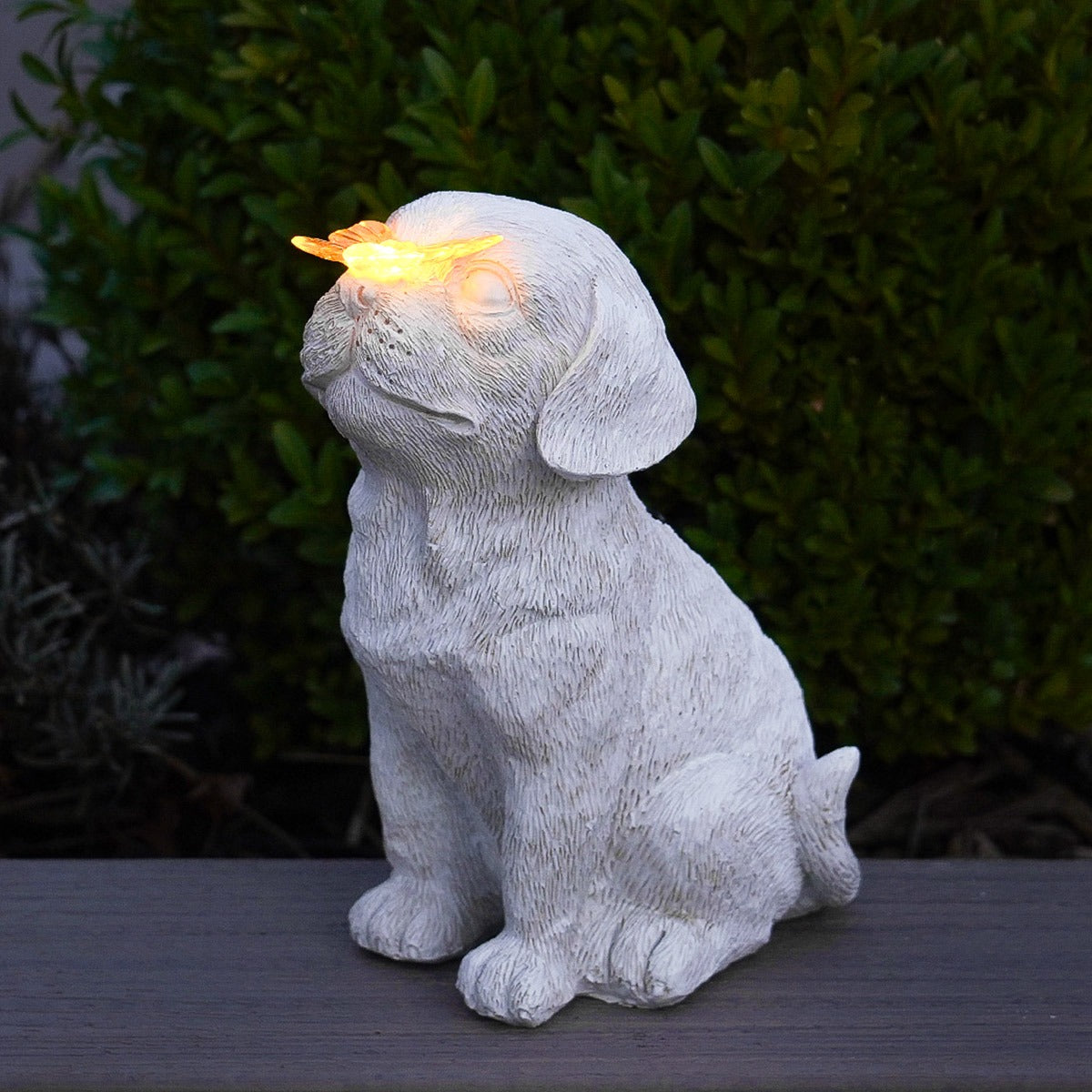 Pet Memorial Solar Light Dog with Butterfly