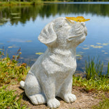 Pet Memorial Solar Light Dog with Butterfly