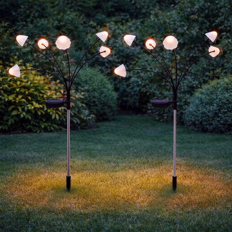 65cm Swaying Mushroom Solar Garden Stake Lights (2-Pack)