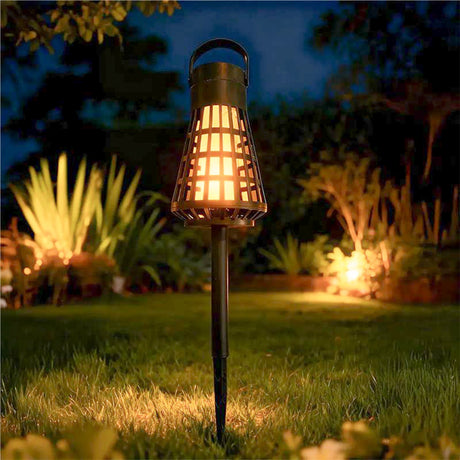 Dancing Flame Solar Lantern With Ground Stake