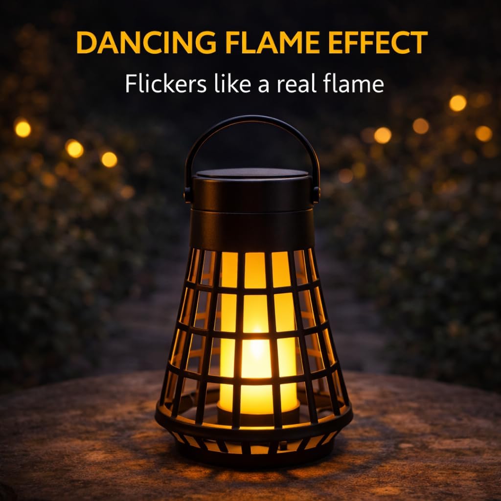 Dancing Flame Solar Lantern With Ground Stake