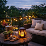 Solar Garden Lantern Rattan Effect Cage