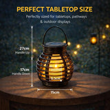 Solar Garden Lantern Rattan Effect Cage