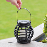 Solar Garden Lantern Rattan Effect Cage