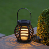 Solar Garden Lantern Rattan Effect Cage