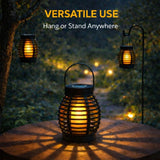 Solar Garden Lantern Rattan Effect Cage
