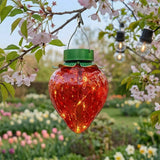 Strawberry Solar Hanging Light - Warm White LED Outdoor Garden Lantern 20cm