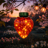 Strawberry Solar Hanging Light - Warm White LED Outdoor Garden Lantern 20cm