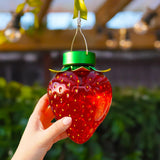 Strawberry Solar Hanging Light - Warm White LED Outdoor Garden Lantern 20cm