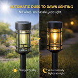 Warm White LED Solar Stake Lights (4-Pack) — 46cm Weatherproof Filament-Effect Garden Pathway Lanterns