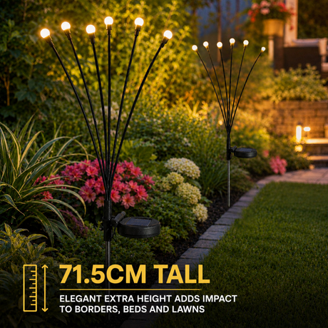 2-Pack Swaying Berries Solar Stake Lights - 65cm Warm White Outdoor Garden Lights