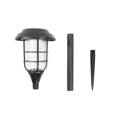 4 Garden Solar Stake Lights Dancing Flame 33cm