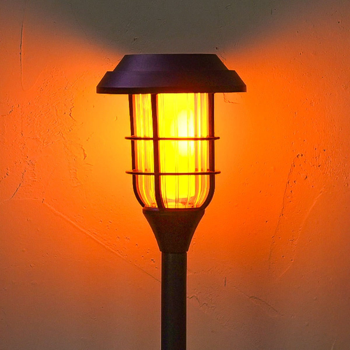 4 Garden Solar Stake Lights Dancing Flame 33cm