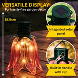 4 Tulip Solar Hanging Lights Pink & Yellow
