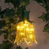 4 Tulip Solar Hanging Lights Pink & Yellow