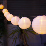 10 XL Chinese Lantern Solar Fairy Lights – Warm White LED Outdoor Garden String Lights 4.5m
