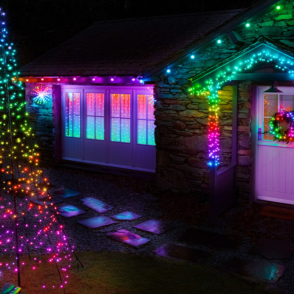 1.4m x 2.1m Smart App Controlled Twinkly Christmas Curtain Lights, Special Edition - Gen II