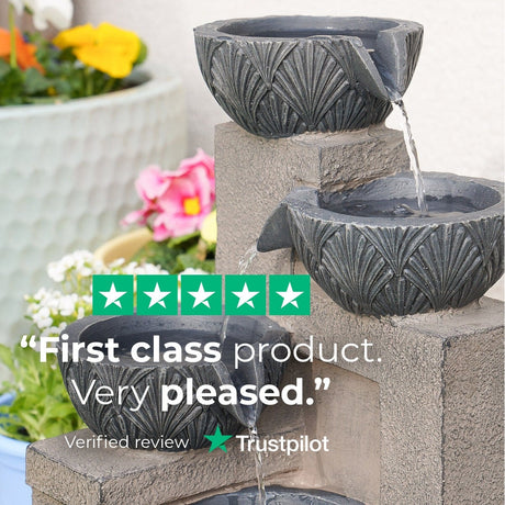 Solar & Plug-in Stone Effect Cascading Bowls Water Feature