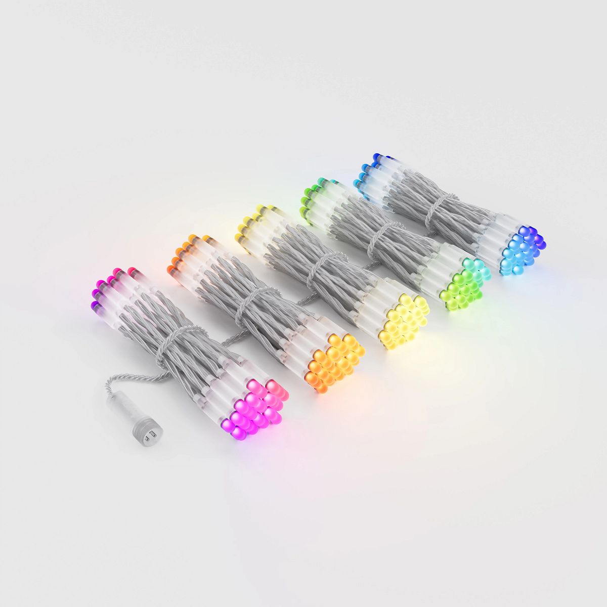 Twinkly Pro 250 RGB LED 0.5m x 4m Curtain Lights, Transparent Cable