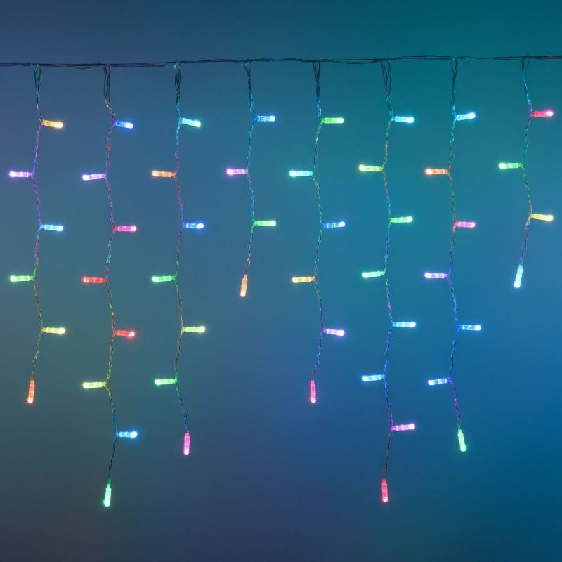 Twinkly Pro 250 RGBW LED Icicle Light, Transparent Cable