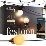 Smart App Controlled Twinkly Festoon Lights, Gold Edition - Gen II