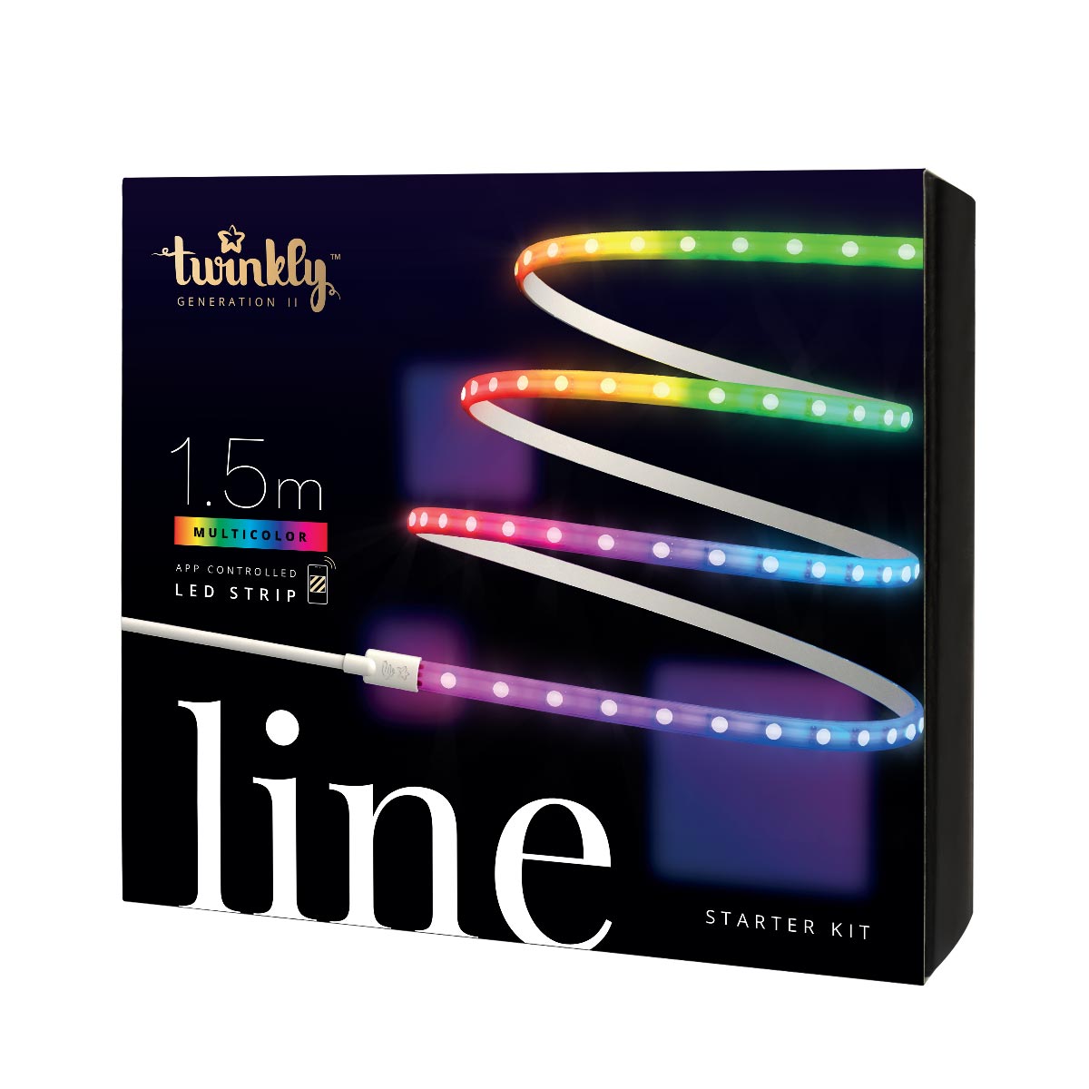 1.5m Smart App Controlled Twinkly Indoor Line Strip Light, White Cable - Gen II