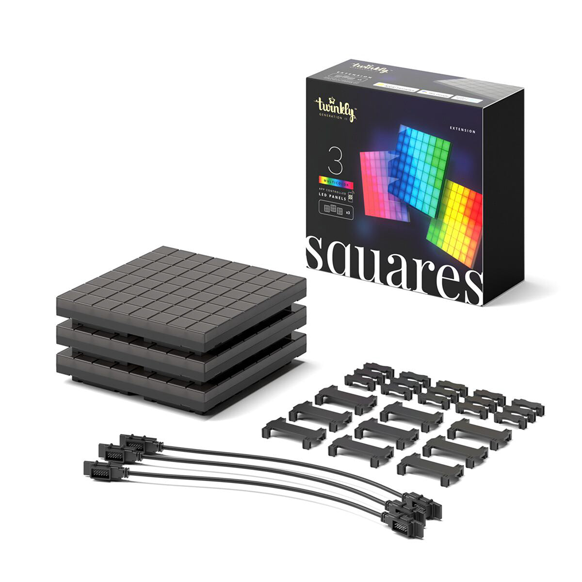 3 Smart App Controlled Twinkly Square Blocks Extension Kit - Gen II