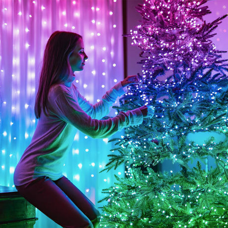 20m Smart App Controlled Twinkly Christmas Fairy Lights, Black Cable, Special Edition - Gen II