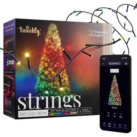 20m Smart App Controlled Twinkly Christmas Fairy Lights, Clear Cable, Special Edition - Gen II