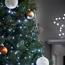 White Christmas tree lights